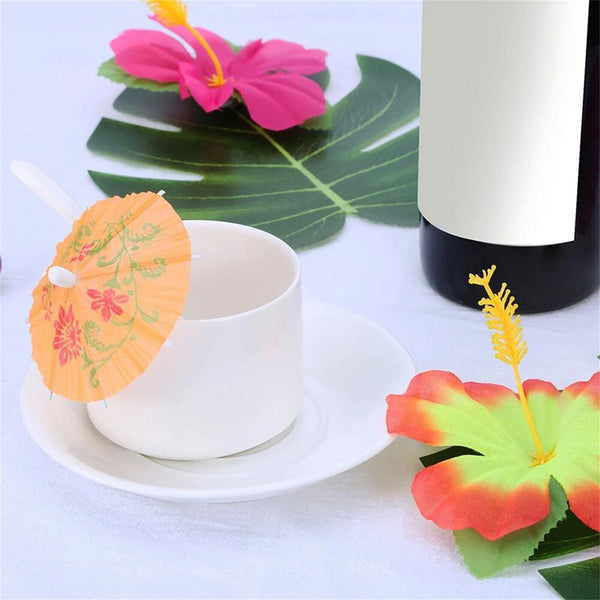 100X Catering Cocktail Umbrellas Paper Drink Parasol Tropical Party Fruit Picks