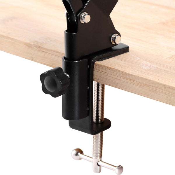Condenser Microphone Kit Studio Suspension Boom Scissor Arm Stand W/ Pop Fliter
