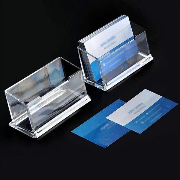 10 X Clear Desktop Business Card Holder Display PMMA Stand Plastic Desk Shelf AU