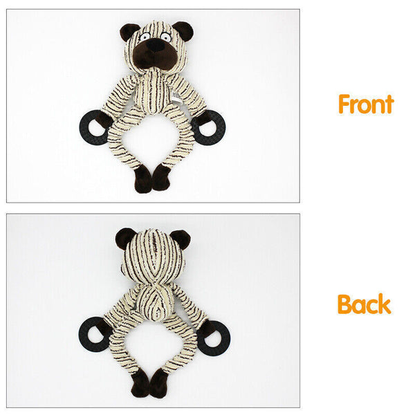 Unstuffed Plush Dog Puppy Pet Squeaker Toys Squeaky Funny Interactive Chew Toy