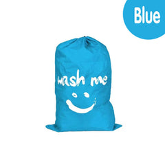 Blue Laundry Bag Travel For Dirty Clothes Camping Drawstring Closure Washing Machines