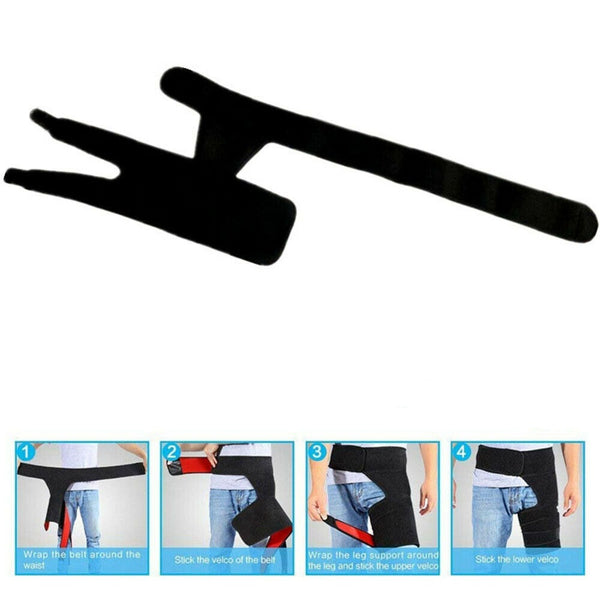Hip Brace - Compression Groin Support Wrap for Sciatica Pain Relief Thigh L+R AU - Lets Party