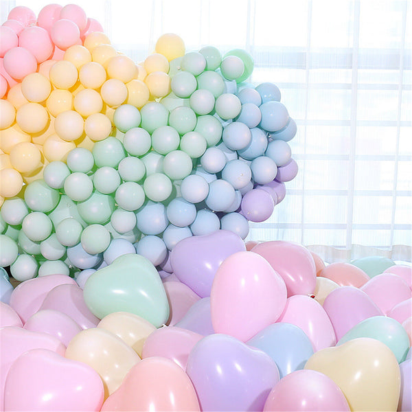 10pcs Macaron Balloon 25cm Heart Latex Balloons Party Wedding Birthday - Lets Party