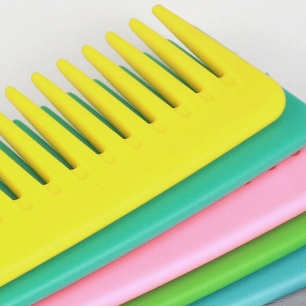 Pink Hair Comb Large Wide Tooth Comb Shower Curl Wet Bathroom Salon Anti-static - Lets Party
