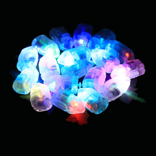 20x White Latex Balloons+ 20X Colourful Balloon Lights Up Glow in dark Wedding - Lets Party