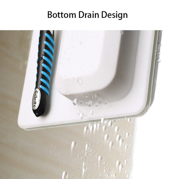 1PC Grey Space Toothbrush Holder Shower Organizer Silicone Bathroom Storage Razor - Lets Party