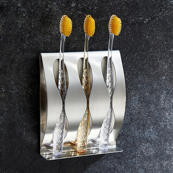 Toothbrush Wall Mount Holder Stainless Steel Suction Cups Bathroom Organizer - Lets Party