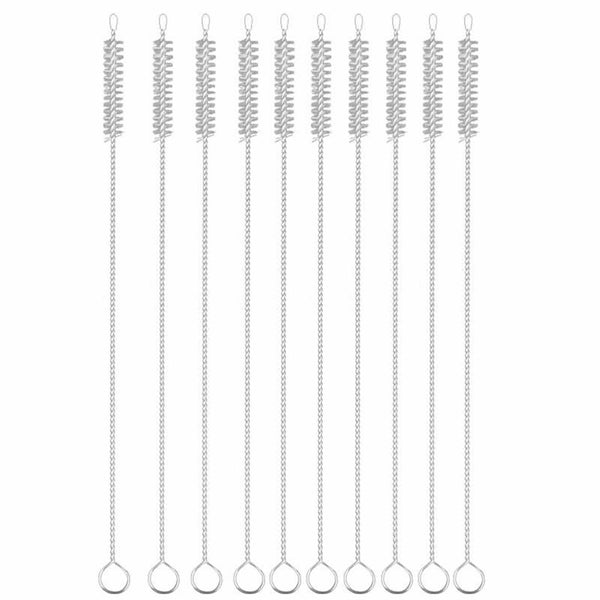 10pcs Stainless Steel Straws Brush Nylon Pipette Cleaning Drinking Straw Pipe - Lets Party