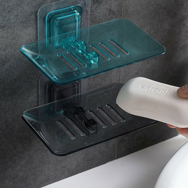 Bathroom Waterfall Tray Holder Soaps Plate Suction Case Containers Dish Storage - Lets Party