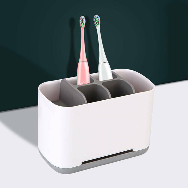 Grey toothbrush holder bathroom storage large multifunctional storage box - Lets Party