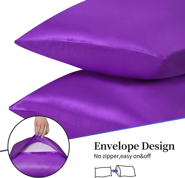 2xSatin PillowCase Bedroom Pillowcase Cushion Covers Home Decor Standard new