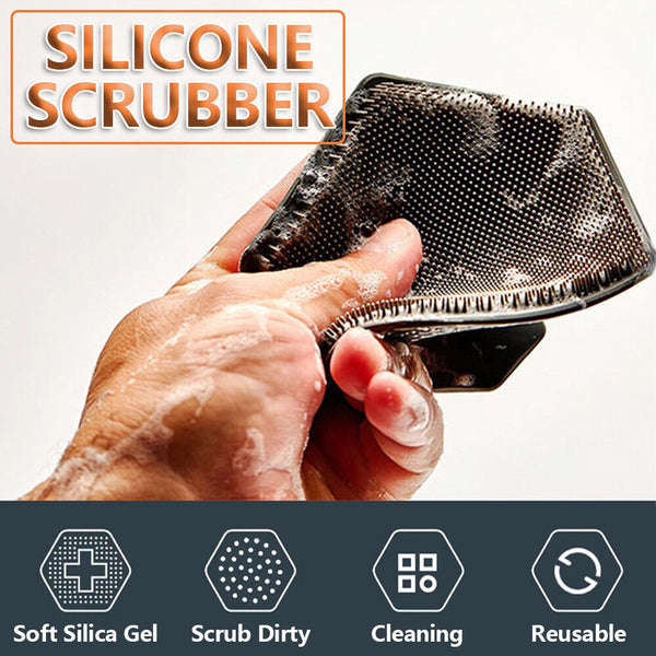Silicone Body Scrubber Shower Exfoliating Scrub Sponge Bath Washing Massage Tool