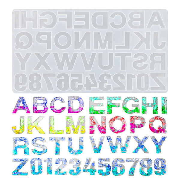 Alphabet Number Silicone Pendant Mold Necklace Jewelry Epoxy Resin Mould DIY New