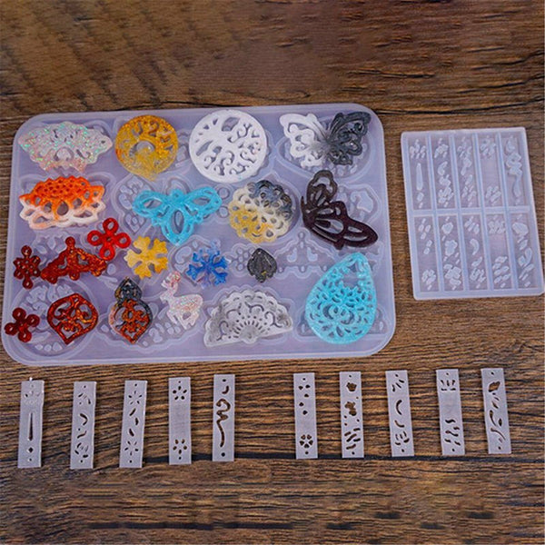 Silicone Hollow Earring Pendant Jewelry Making Mold Resin Mould Casting Craft AU