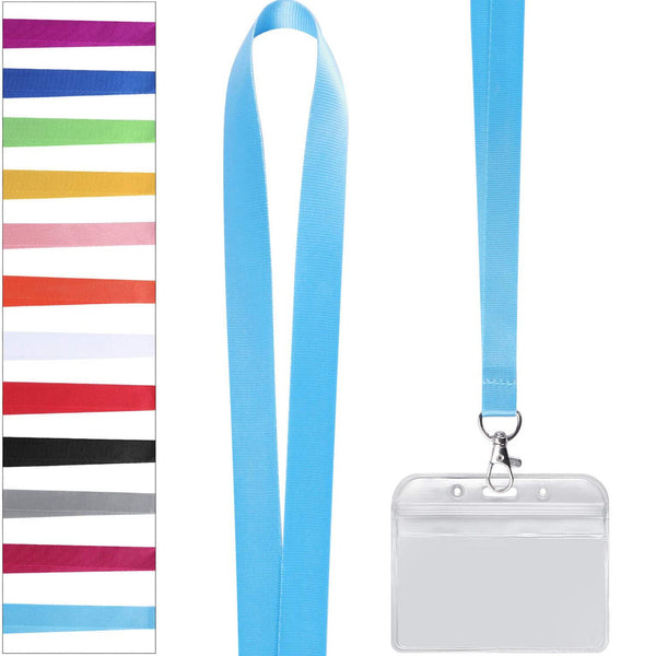 10set Lanyard + Card Holder Safety ID Card Name Tag Badge Holder Clip Neck Strap