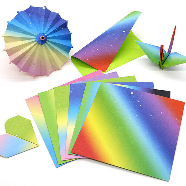 24-120X Square Colored Origami Glitter Folding Paper DIY Crafts Tool Gift Manual