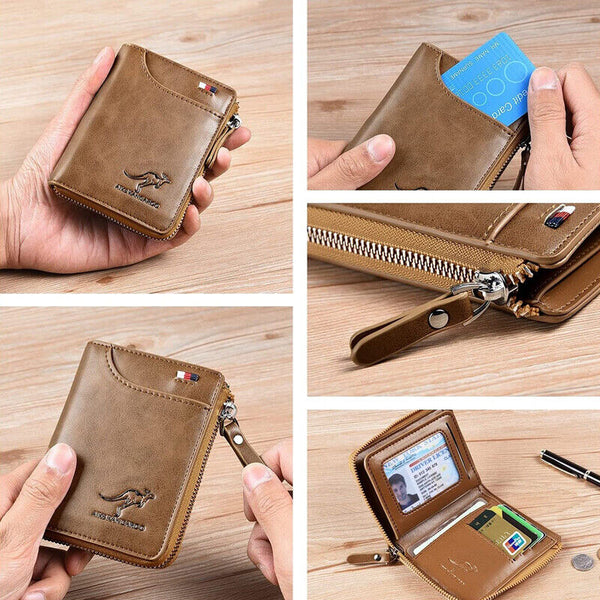Men's RFID Blocking Leather Short Wallet Credit ID Card Cash Holder Purse AU