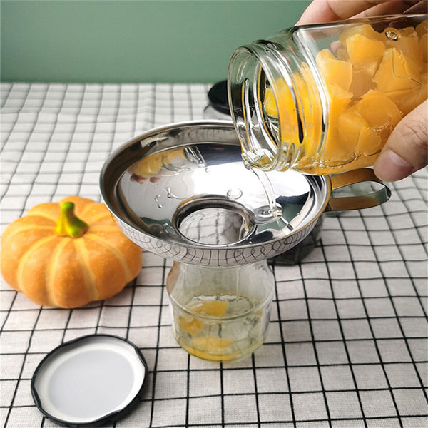 2Pcs Stainless Steel Funnel Hopper Filter Wide Mouth Canning Kitchen Detachable