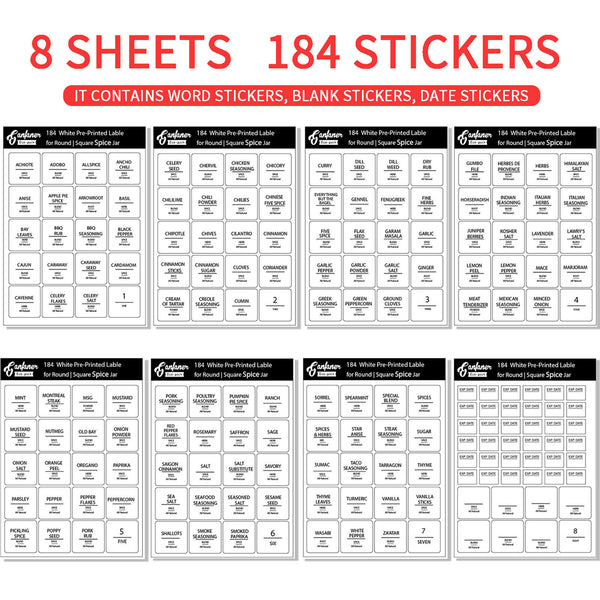 368 Jar Labels Stickers Decals Stickers Herb Spice Storage Pantry Kitchen Labels