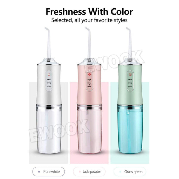 Cordless Oral Irrigator Water Jet Dental Teeth Flosser Tooth Cleaner 4 Nozzles - Lets Party