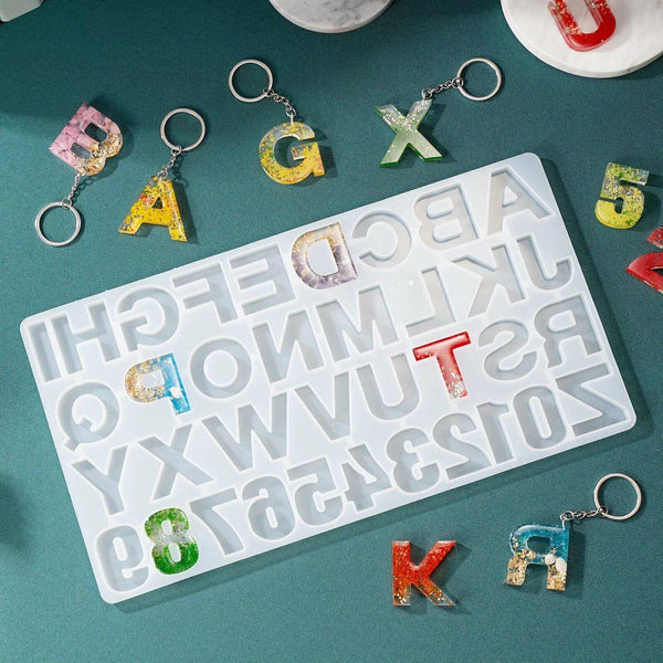 Alphabet Number Silicone Pendant Mold Necklace Jewelry Epoxy Resin Mould DIY New