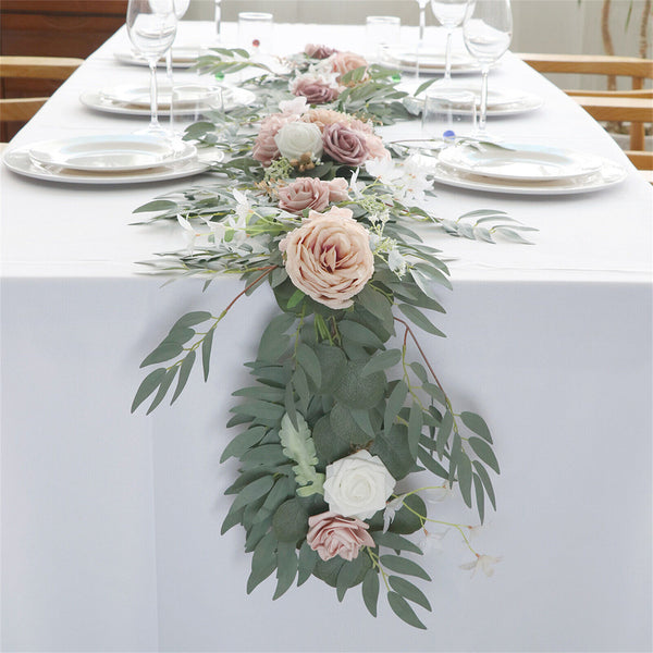 Artificial Flower Swag Arch Decor for Wedding Reception Backdrop Table Pink DIY