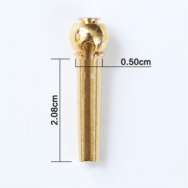 6PCS Guitar Bridge Pins Metal String End Peg Acoustic Gold Brass+Puller Remover
