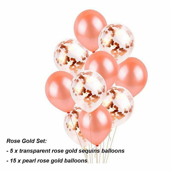 10-24pcs Balloon Set Foil Balloons Latex Confetti Balloon Party Birthday Wedding