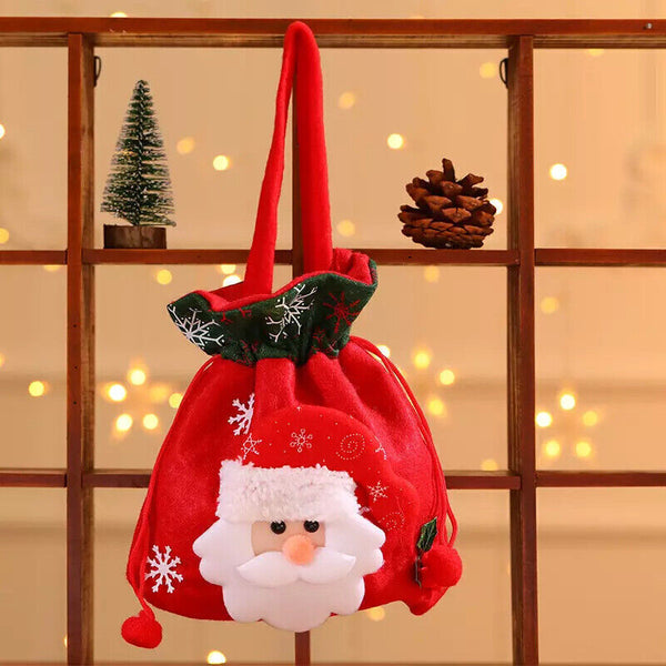 Christmas Candy Treat Bags Gift Wrapping Bag Xmas Party Drawstring Decor Bags AU