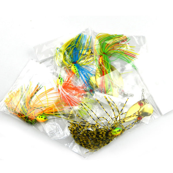 5PCS 16.3g Spinnerbaits Bait Rubber Skirt Buzzbaits Spoon Blade Fishing Lures