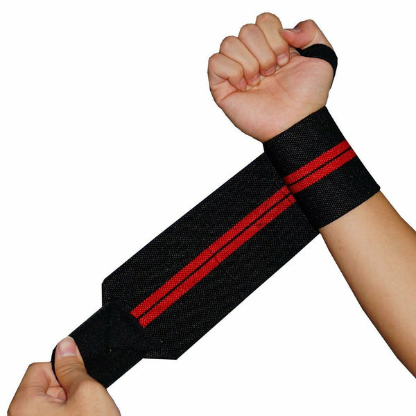 2x Weight Lifting Gym Muscle Training Wrist Support Straps Wraps Bodybuilding AU