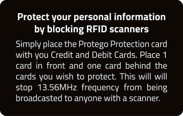 4 x RFID & NFC Anti-Scan Blocking Card Protego. To Get Skim Guard Protection. - Lets Party