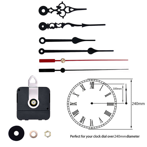 Silent Quartz Movement Wall Clock Motor Mechanism Long Spindle Repair Kit Sel AU