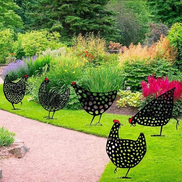 Garden Ornaments Chicken Yard Art Garden Backyard Lawn Decor Gift Easter Deco AU