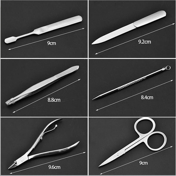 12Pcs/Set Manicure Pedicure Stainless Nail Clippers Kit Cuticle Grooming Case AU