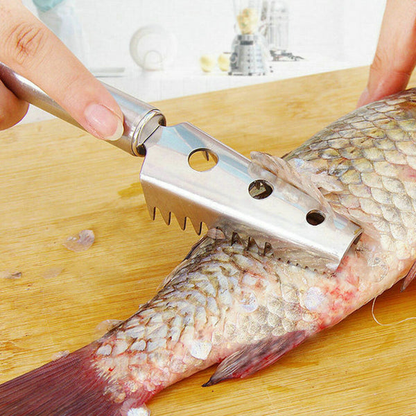 Fish Scale Scaler Scraper Remover Cleaner Kitchen Tool Stainless Steel