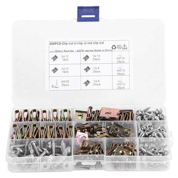 200X STAINLESS STEEL U NUTS - BOLT SPEED CLIPS PANEL TRIM AUTOMOTIVE NUT SCREWS