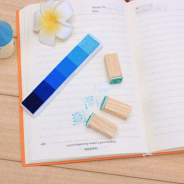 Gradient Color Ink Pad Inkpad Rubber Stamp Oil Based DIY Finger Print 10 Colours