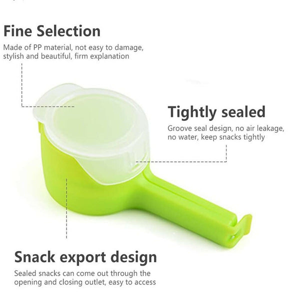 4X Food Seal Pour Storage Bag Clip Plastic Clamp Snack Sealing Clip Sealer Clamp