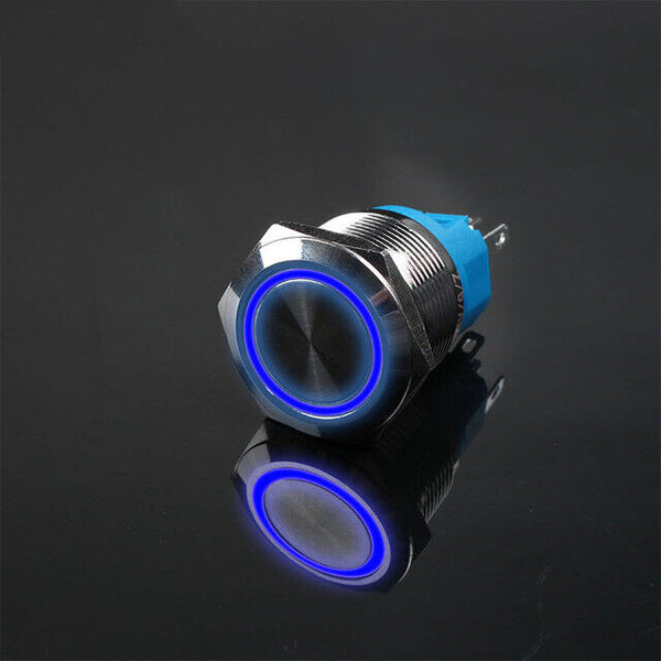 12V 16mm Car Boat Push Button Metal Momentary Switch LED Light Waterproof