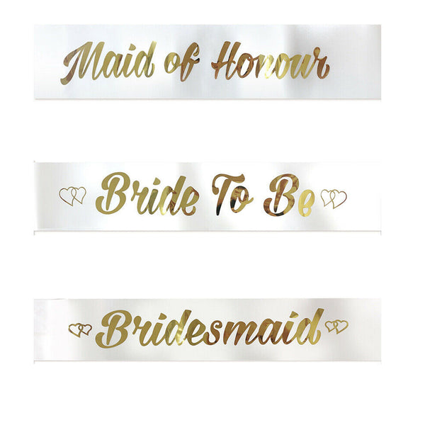 3 Colours Gold Team Bride Hens Party Sash Sashes Night Bachelorette Bridal AUS