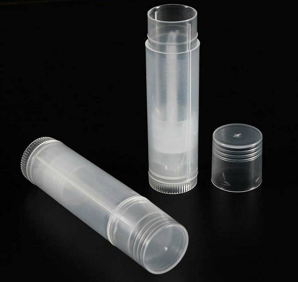 100PCS Clear Lip Balm Tubes Caps 5g Transparent Plastic Empty Lipstick Container - Lets Party