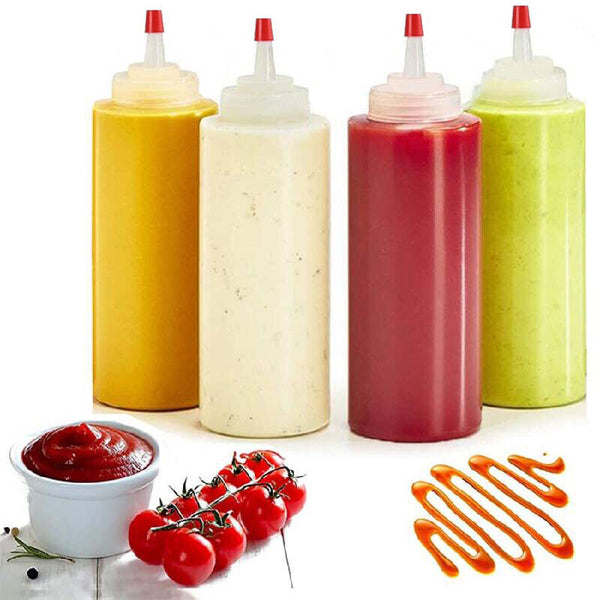 20pcs 120ML Sauce Bottles Measuring Squeeze Crafts Bottle Condiment Dispenser AU