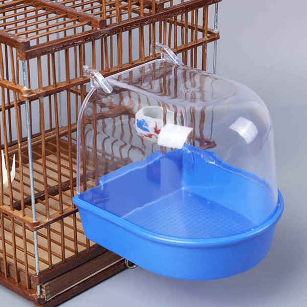 Bird Water Bath Tub For Pet Cage Hanging Bowl Parrot Birdbath Pet Cleaning AU