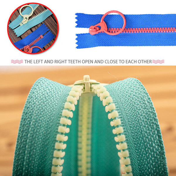 20PCS Nylon Zippers Sewing Tool Edge Puller Zip Tailor Zipper Mixed Color DIY AU