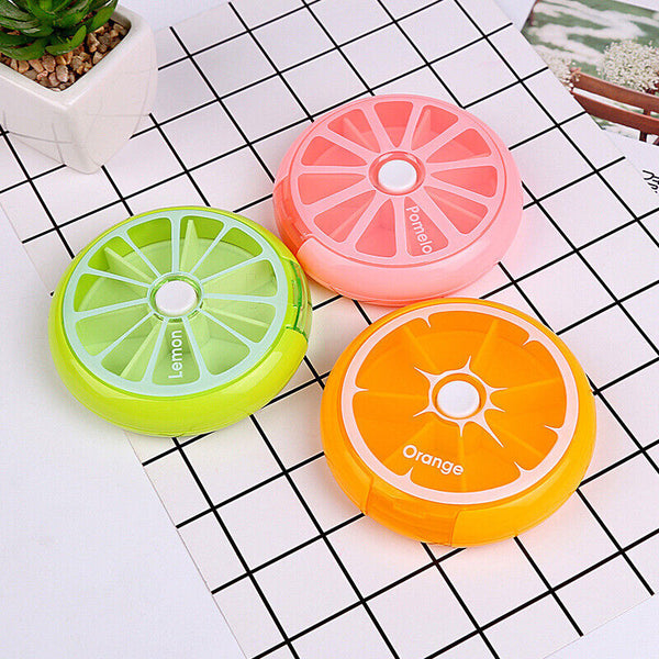 Weekly 7 Day Pill Organiser Case Box Tablet Medicine Dispenser Holder Case Round