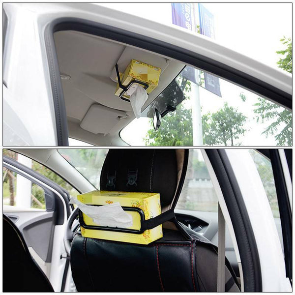 Car Tissue Holder Auto Elastic Belt Sun Visor Napkin Box Back Seat Rack Paper AU