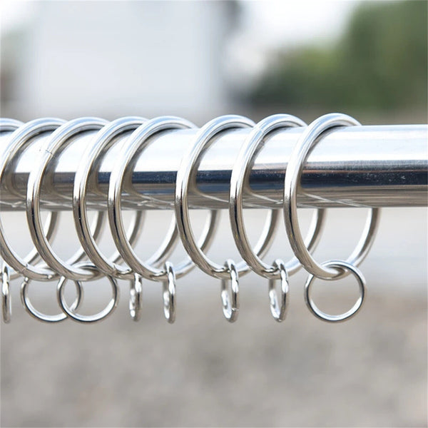 100Pcs Hinged Curtain Rings Hooks Multipurpose Clips Shower Curtain Open-up Ring - Lets Party
