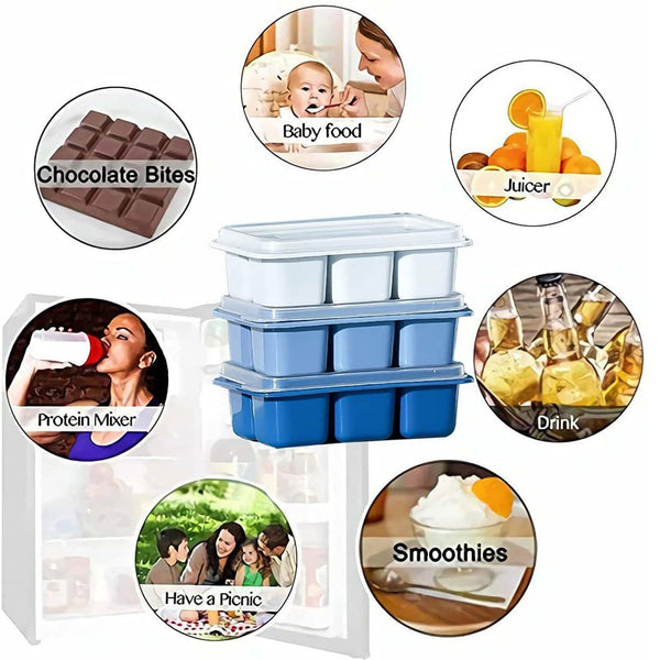 Up 9X Large Ice Cube Tray Mold with Lid Home Kitchen Ice Maker Jelly Tool Mould
