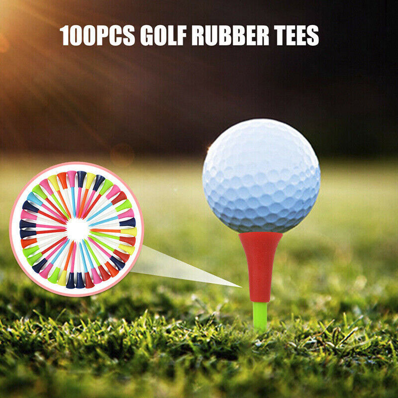 100Pack  83mm Golf Tees Multi Color Plastic With Rubber Cushion Top  Quality  AU